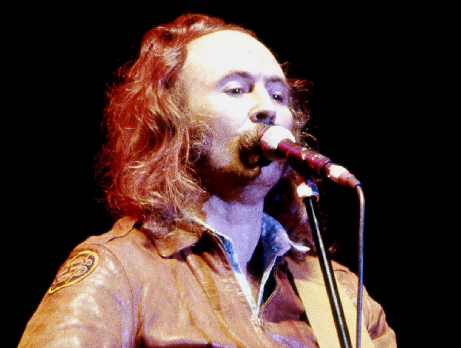Portrait Photo of David Crosby during an open-air festival
