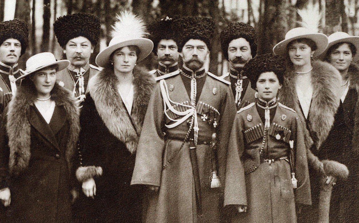 Nicholas II And Children With Cossacks Of The Guard, Cropped