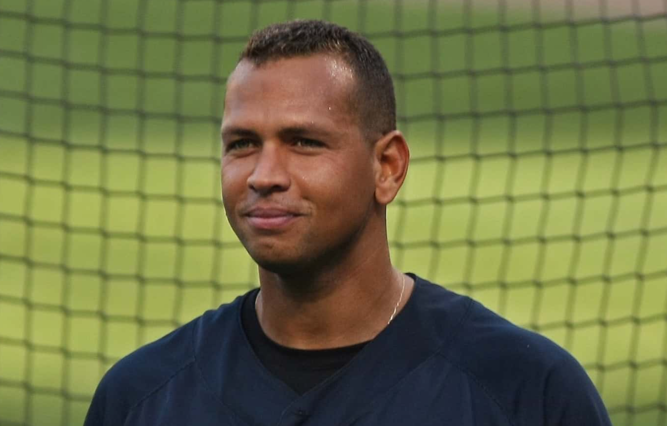 Alex Rodriguez ("A-Rod"), third baseman with the New York Yankees during pre-game warm-ups
