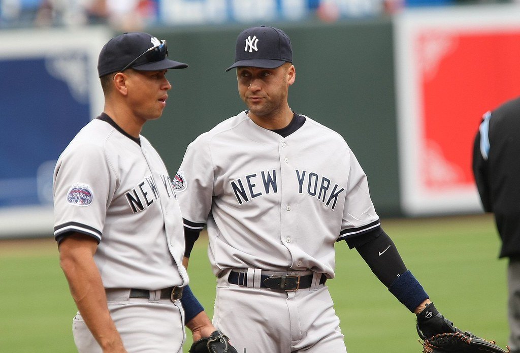 New York Yankees players Alex Rodriguez and Derek Jeter