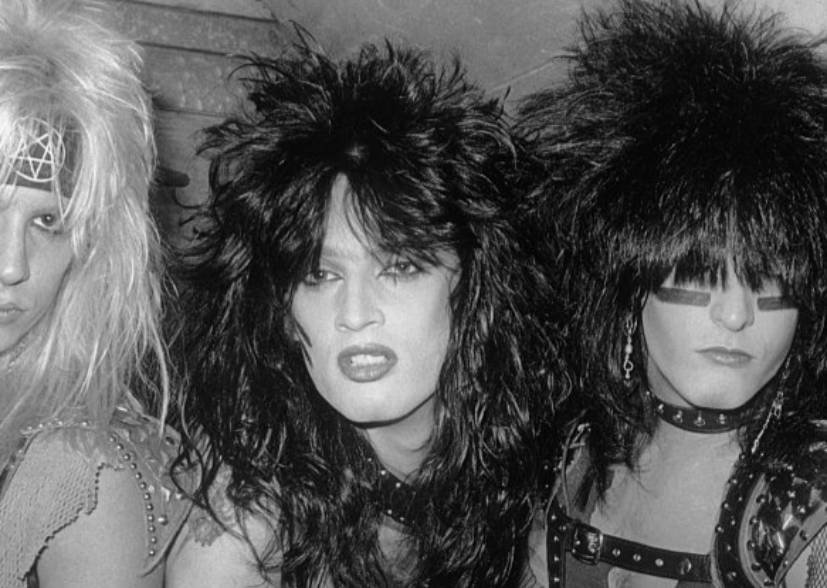 Group black and white photo of Mötley Crue