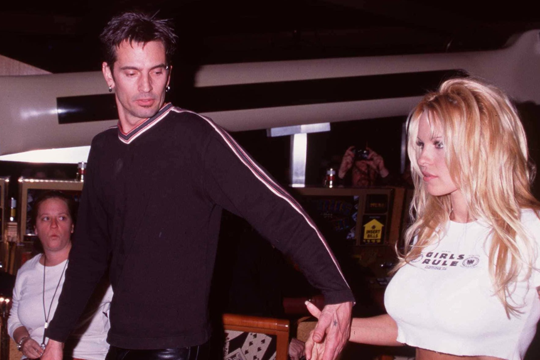 Tommy Lee and Pamela Anderson at the opening of 