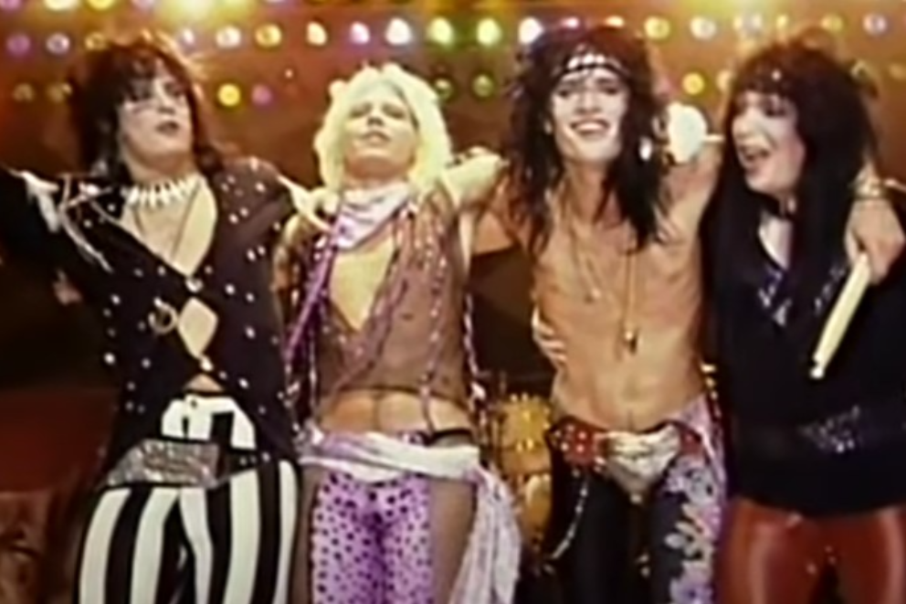 A screenshot of the movie The Rise & Rise of Mötley Crüe