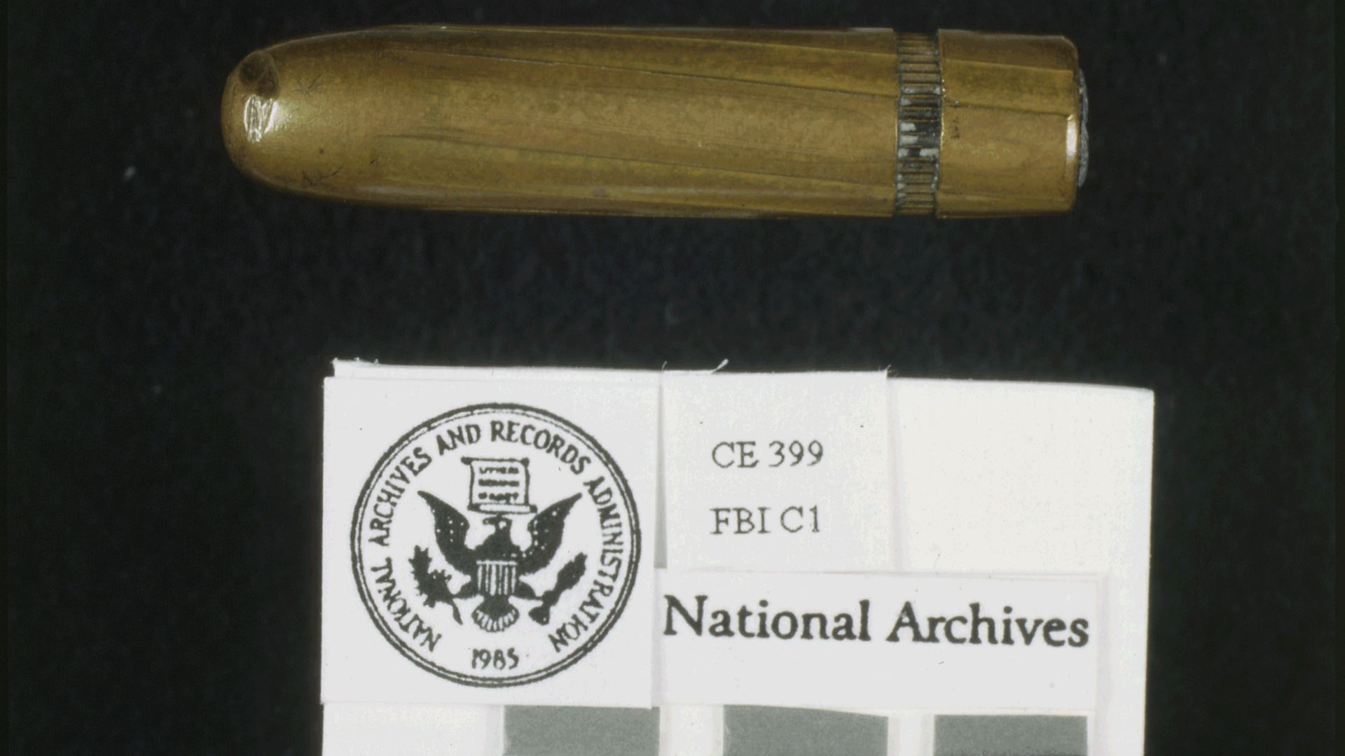 File:Bullet found on stretcher at Parkland Memorial Hospital, CE399-1.jpg