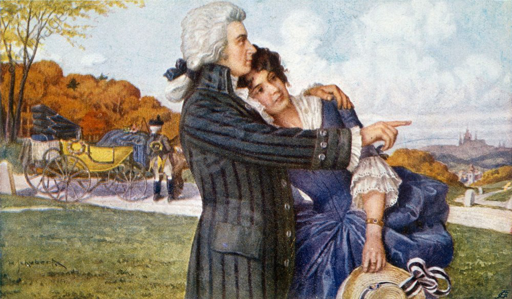 Mozart with his Constanze on their honeymoon