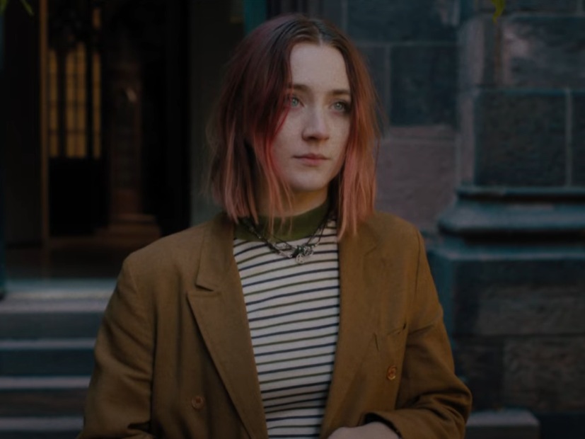 A visually captivating still taken from a pivotal moment in the film Lady Bird (2017)