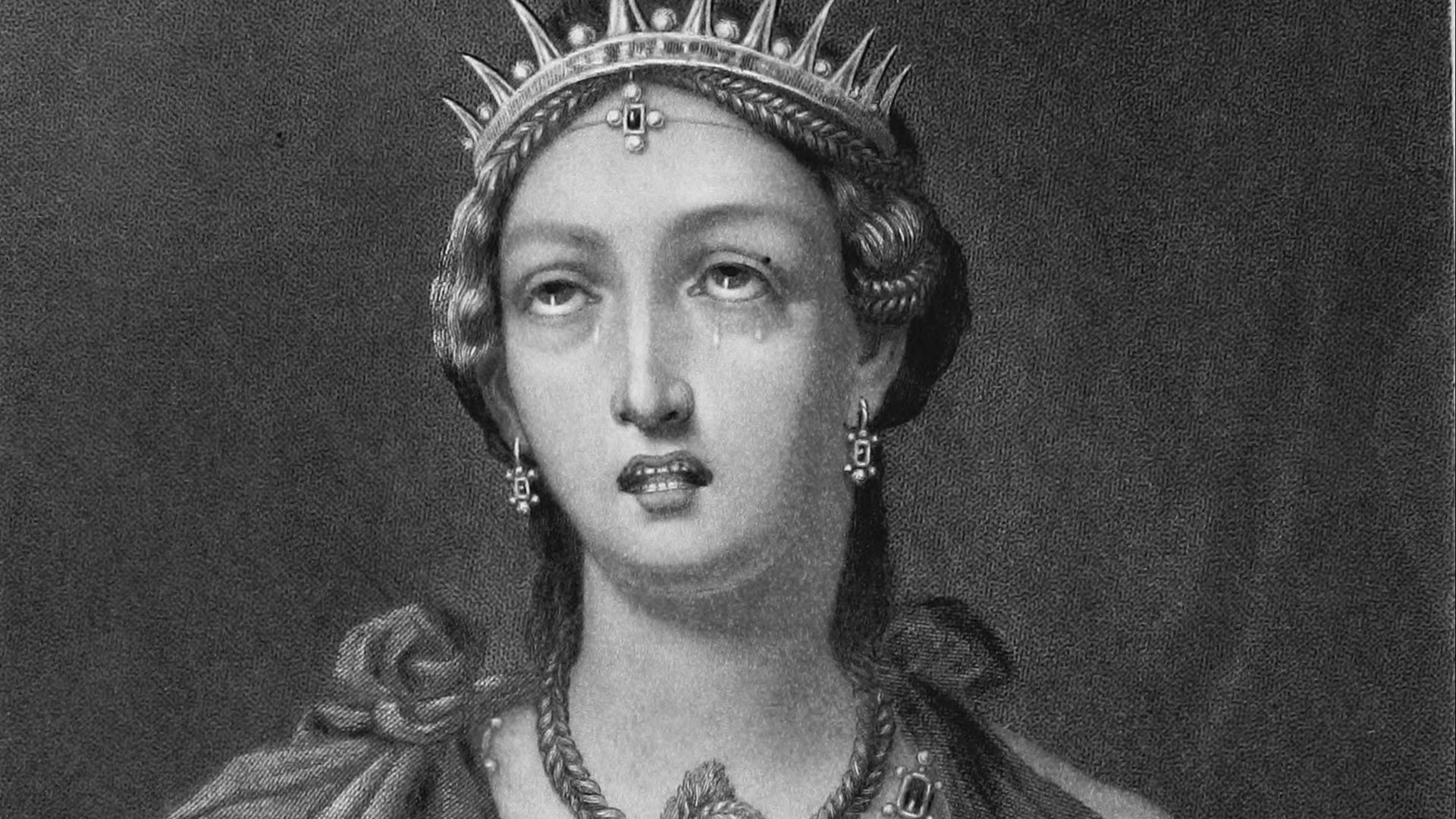 File:Cleopatra VII, steel engraving of the encaustic painting found at Hadrian's Villa in 1818.jpg