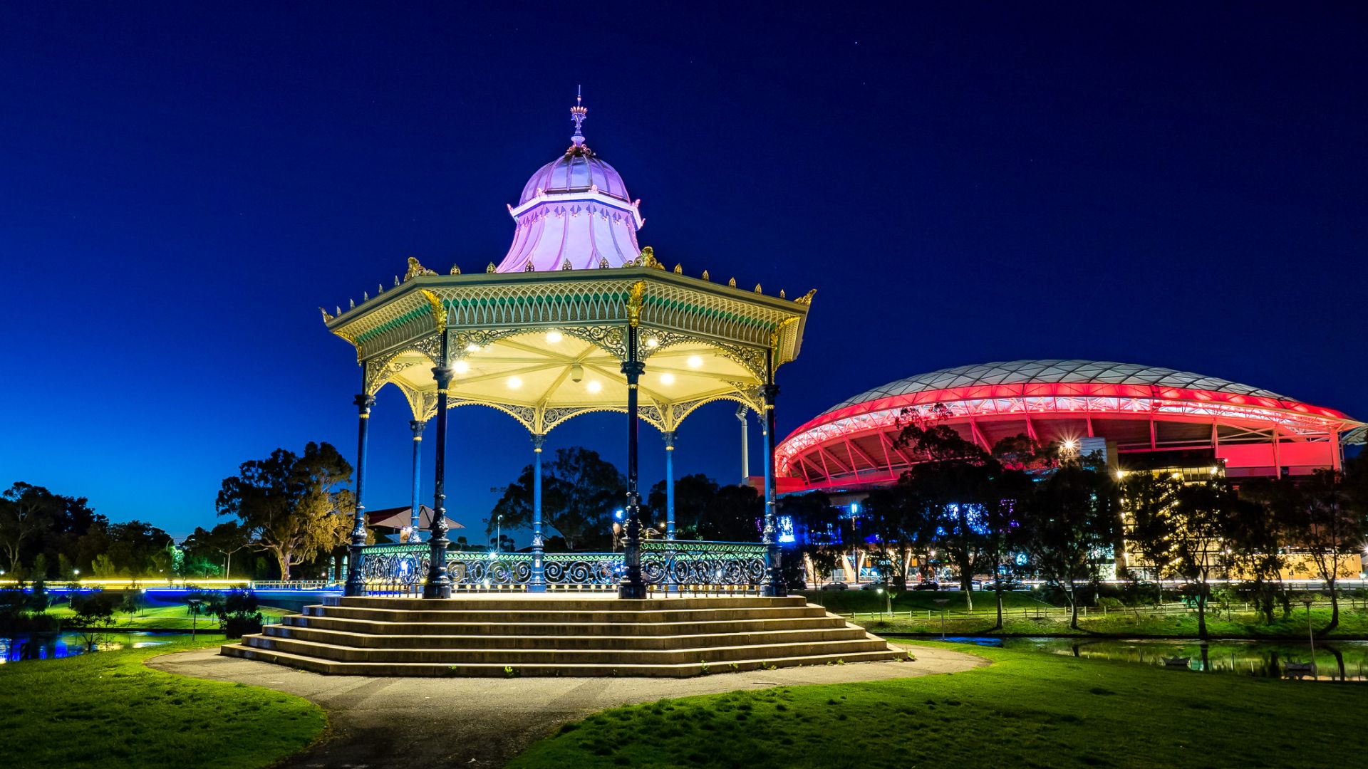 File:Elder Park rotunda at blue hour.jpg