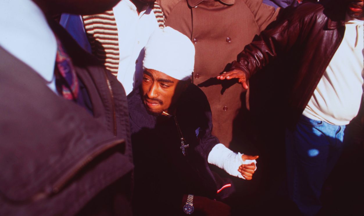 Tupac Shakur Tupac Shakur leaves a New York City courtroom after a hearing in his sodomy case.