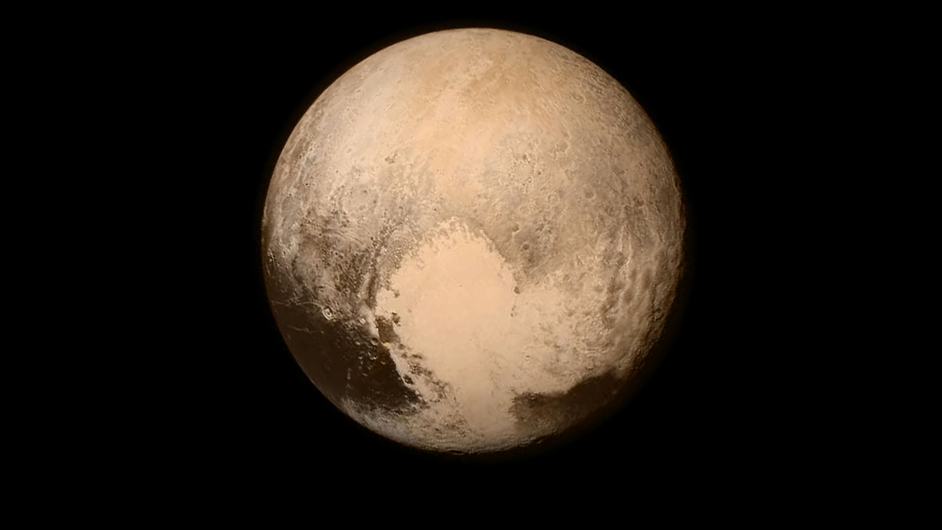 Pluto on a black background