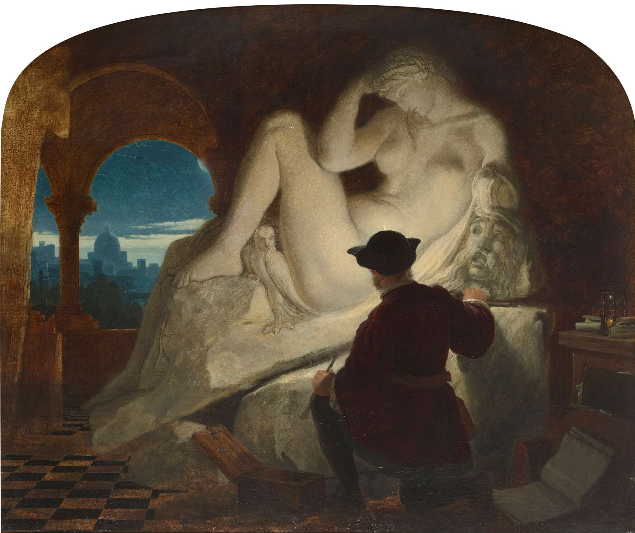 File:Joseph Noel Paton - Michelangelo Sculpting the Statue of 'Night'.jpg