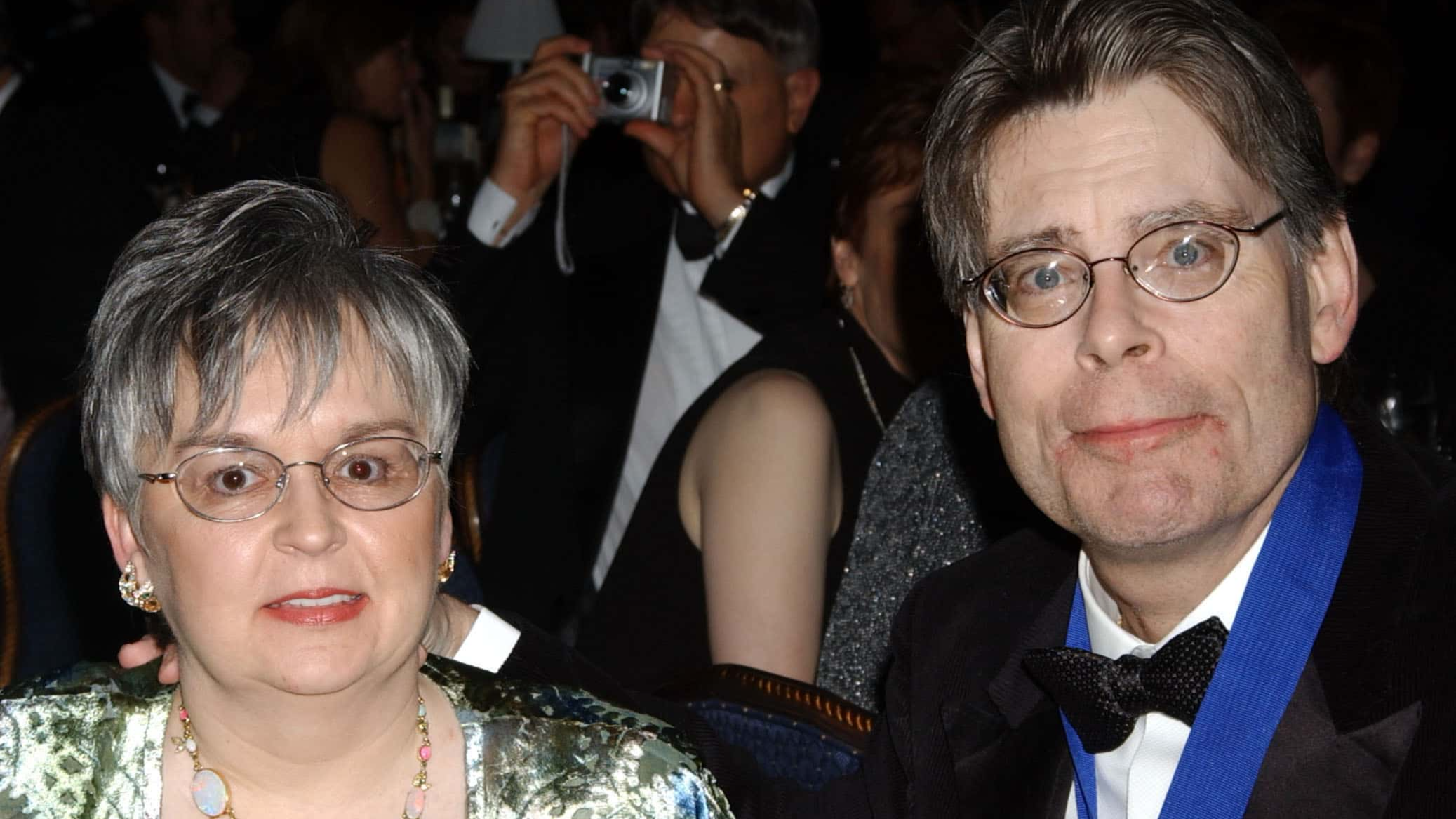 Stephen King (right) and wife Tabitha King during The 54th Annual National Book Awards Ceremony and Benefit Dinner at The Marriott Marquis Hotel in New York City, New York, United States.