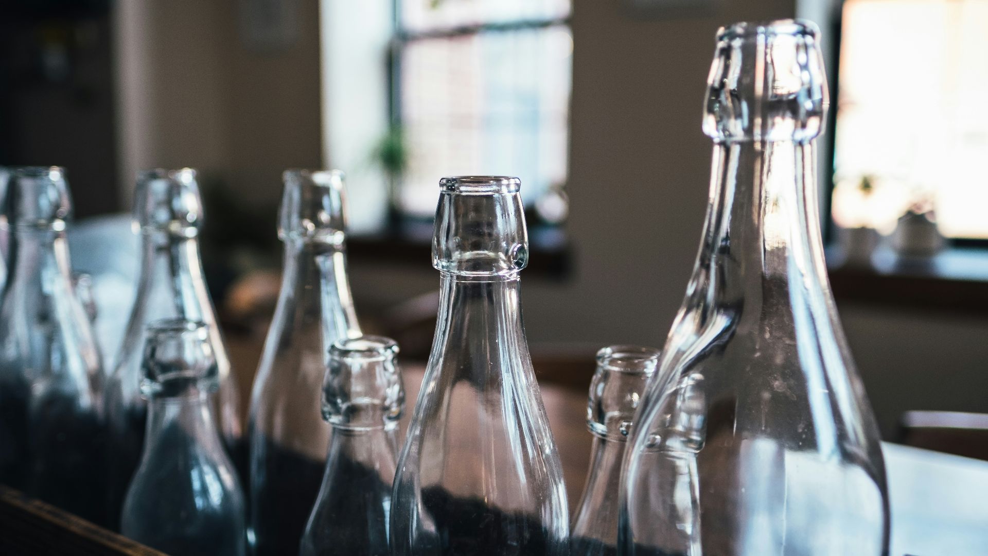 photography of glass bottles