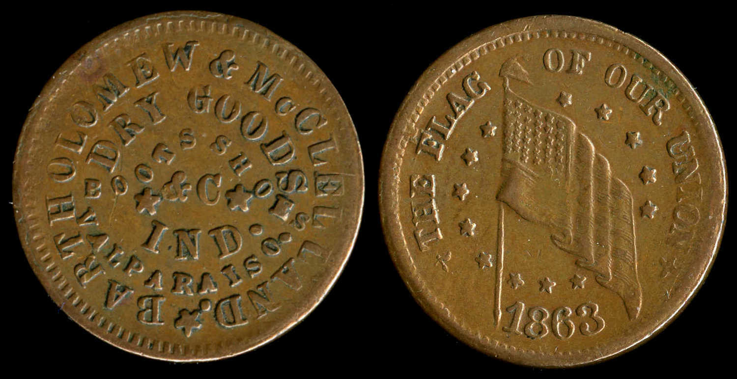 File:Bartholomew & McClelland, Civil War Token, 1863 - Valparaiso, Indiana (27519805532).jpg