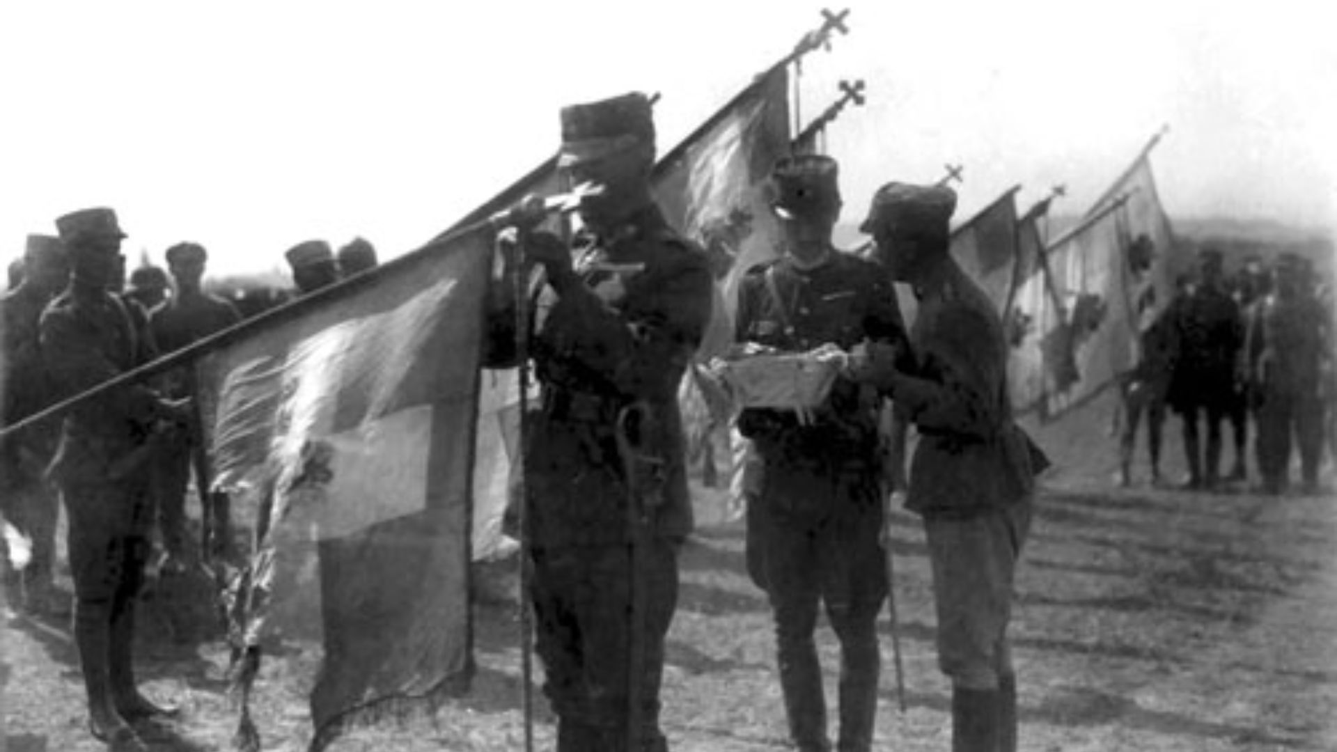 File:Constantine I decorating a regimental flag with medal.jpg