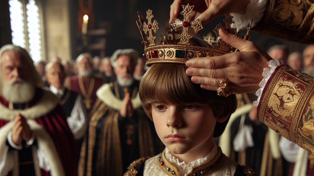 A boy being crowned