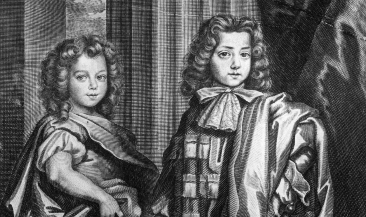 Circa 1678, Charles Beauclerk, 1st duke of St Albans (1670 - 1726) and his brother Lord James Beauclerk, natural sons of Charles II by Nell Gwyn, portrayed when children.