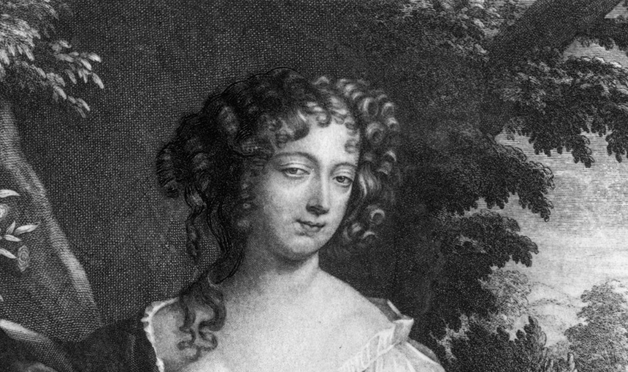 Circa 1670, English stage actress Nell Gwyn (1650 - 1687), mistress of King Charles II. She bore the king at least one illegitimate son.