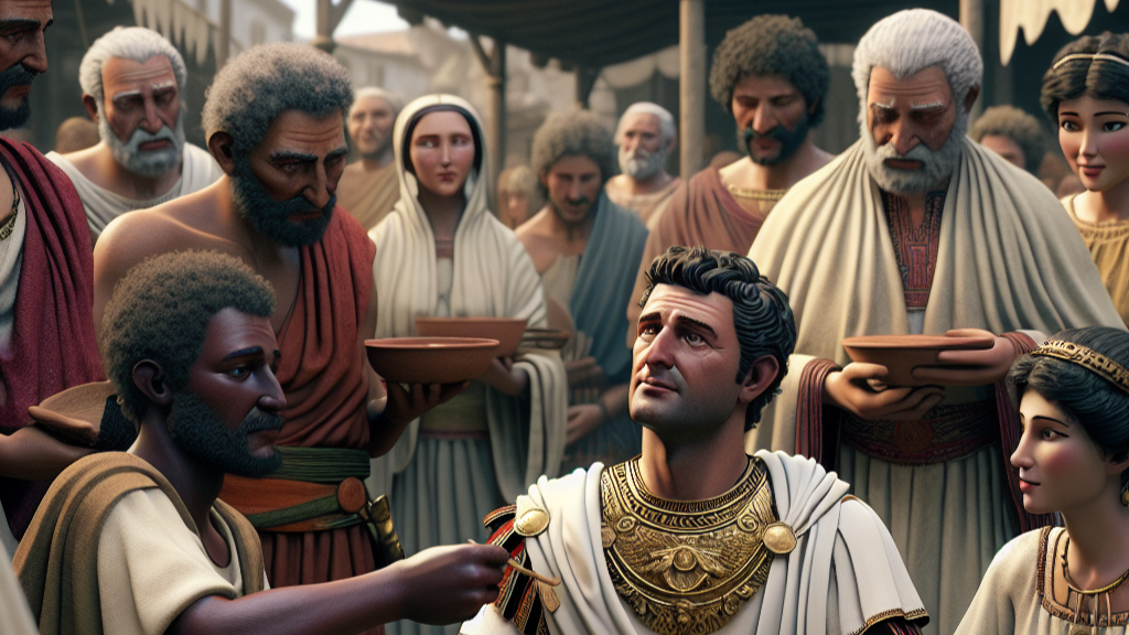 Roman King with common people