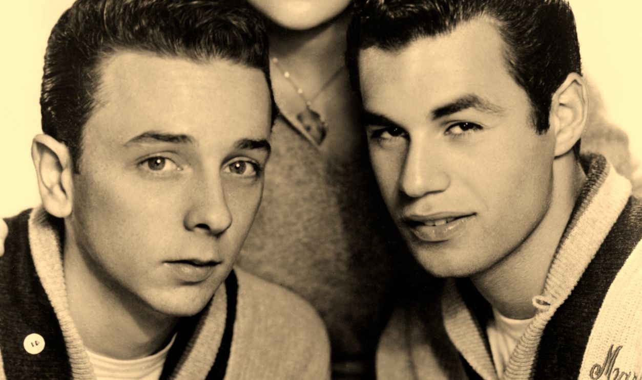 UNITED STATES - CIRCA 1959: Photo of Phil Spector, The Teddy Bears, Los Angeles CA 1959. Left to right, Phil Spector, Carol Connors, Marshall Leib. Photo by Michael Ochs Archives/Getty Images