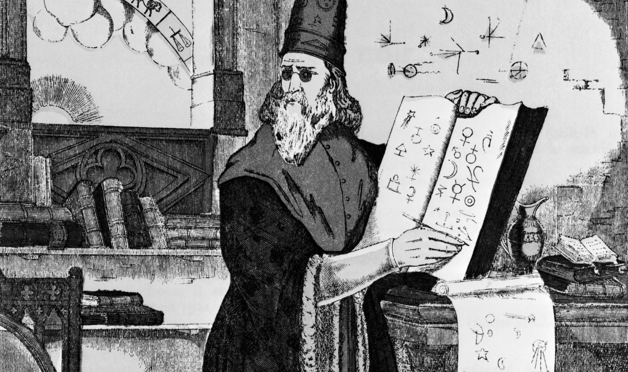Engraving by Jean C. Pellerin of Nostradamus de Michel de Notre-Dame, (1503-1560). This French physician and astronomer is most famous for his prophecies which he wrote about in the book, 