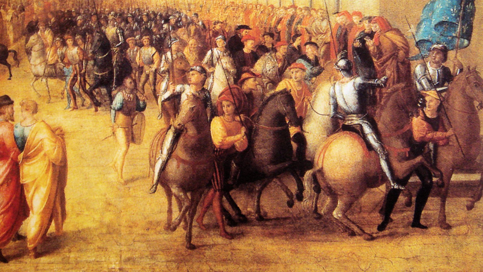File:French troops under Charles VIII entering Florence 17 November 1494 by Francesco Granacci.jpg