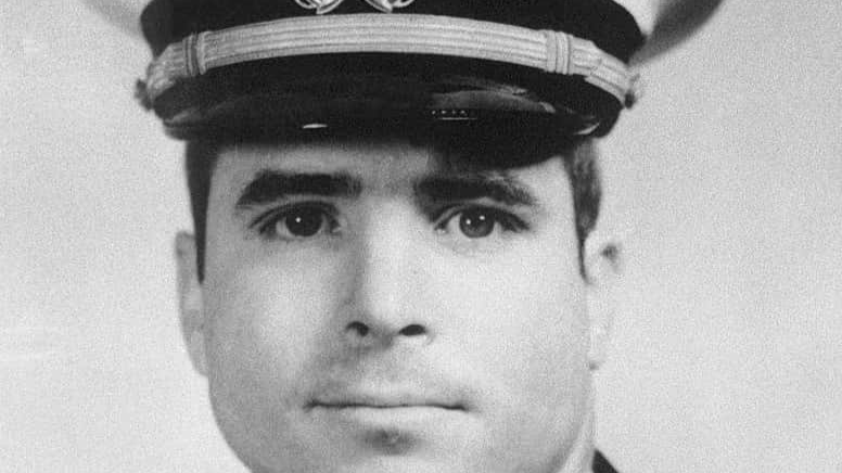 Portrait of American Navy Lieutenant (and future US Senator) John Sidney McCain III in uniform, 1964.