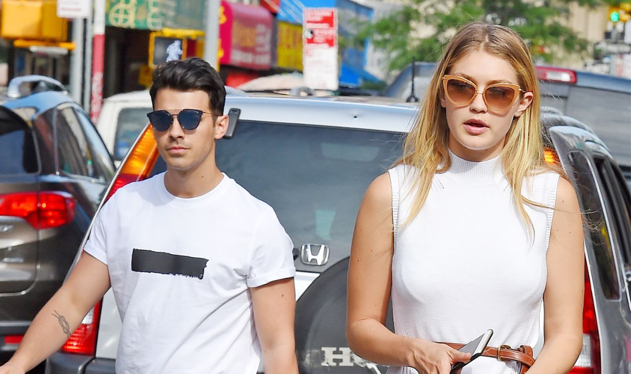 Model Gigi Hadid and Joe Jonas are seen on July 13, 2015 in New York City.