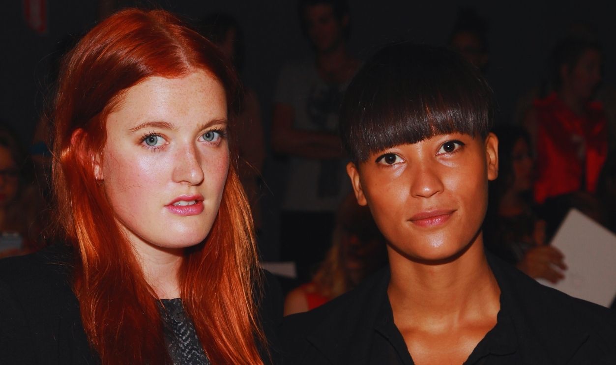 Gettyimages - 151344742, Nicholas K - Front Row And Backstage - Spring 2013 Mercedes-Benz Fashion Week NEW YORK, NY - SEPTEMBER 06: Caroline Hjelt and Aino Jawo of Icona Pop attend the Nicholas K Spring 2013 Mercedes-Benz Fashion Week Show at The Studio Lincoln Center on September 6, 2012 in New York City.