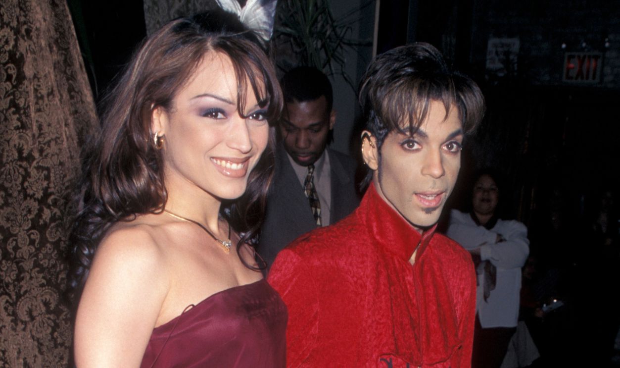 Musician Prince and wife Mayte Garcia attending