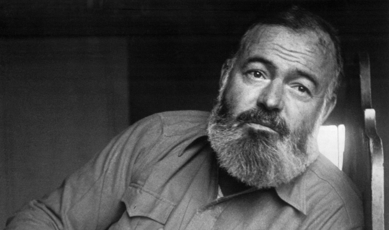 Portrait of Ernest Hemingway (1898-1961), American journalist, novelist, and short story writer.