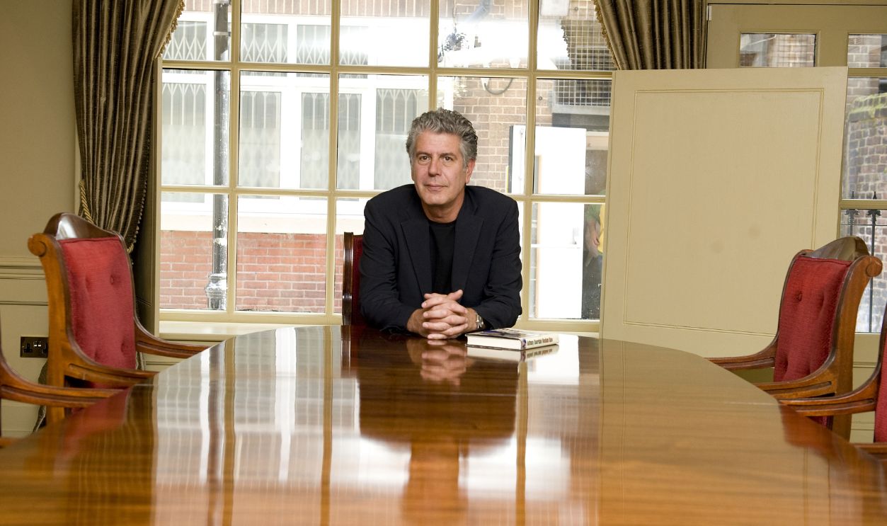 Anthony Bourdain promotes his new book Medium Raw at the Hazlitts club in London. 