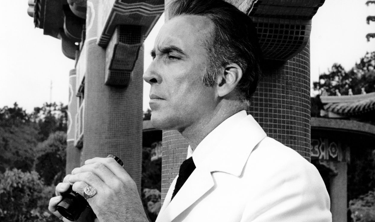 English actor Christopher Lee (1922 - 2015) as Francisco Scaramanga in the James Bond film 'The Man with the Golden Gun', 1974. 