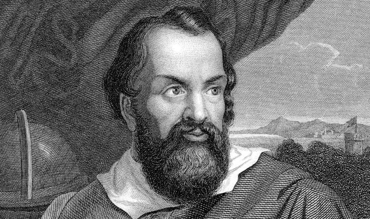 Galileo Galilei (1564-1642) italian scientist, astronomer and writer, engraving