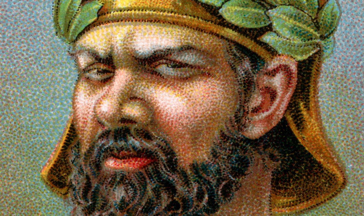 Vintage illustration of Attila the Hun; chromolithograph, 1923.