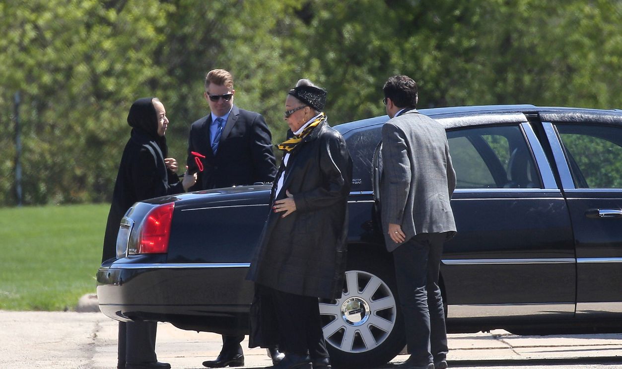Prince's half-sisters Sharon Nelson and Norrine Nelson arrive at Paisley Park recording studio after attending a hearing on the estate of Prince Rogers Nelson on May 2, 2016 in Chanhassen, Minnesota. Prince died on April 21, 2016 at his Paisley Park compound at the age of 57.