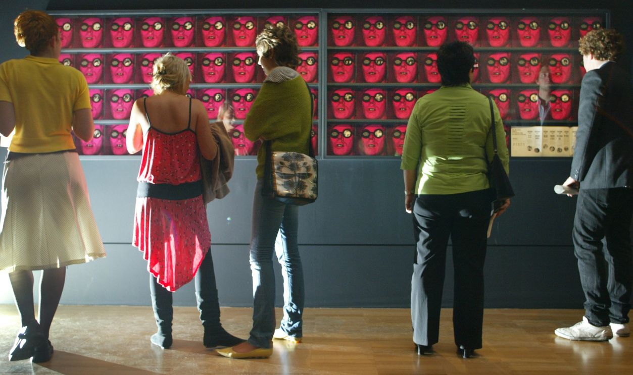 Visitors to Andy Warhol Time Capsules exhibition at the National Gallery of Victoria. Tuesday 15 March 2005. 