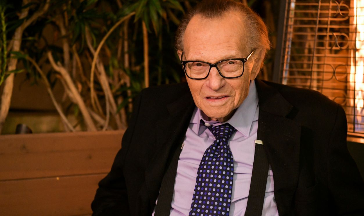 Larry King poses for portrait as the Friars Club and Crescent Hotel honor him for his 86th birthday at Crescent Hotel on November 25, 2019 in Beverly Hills, California.