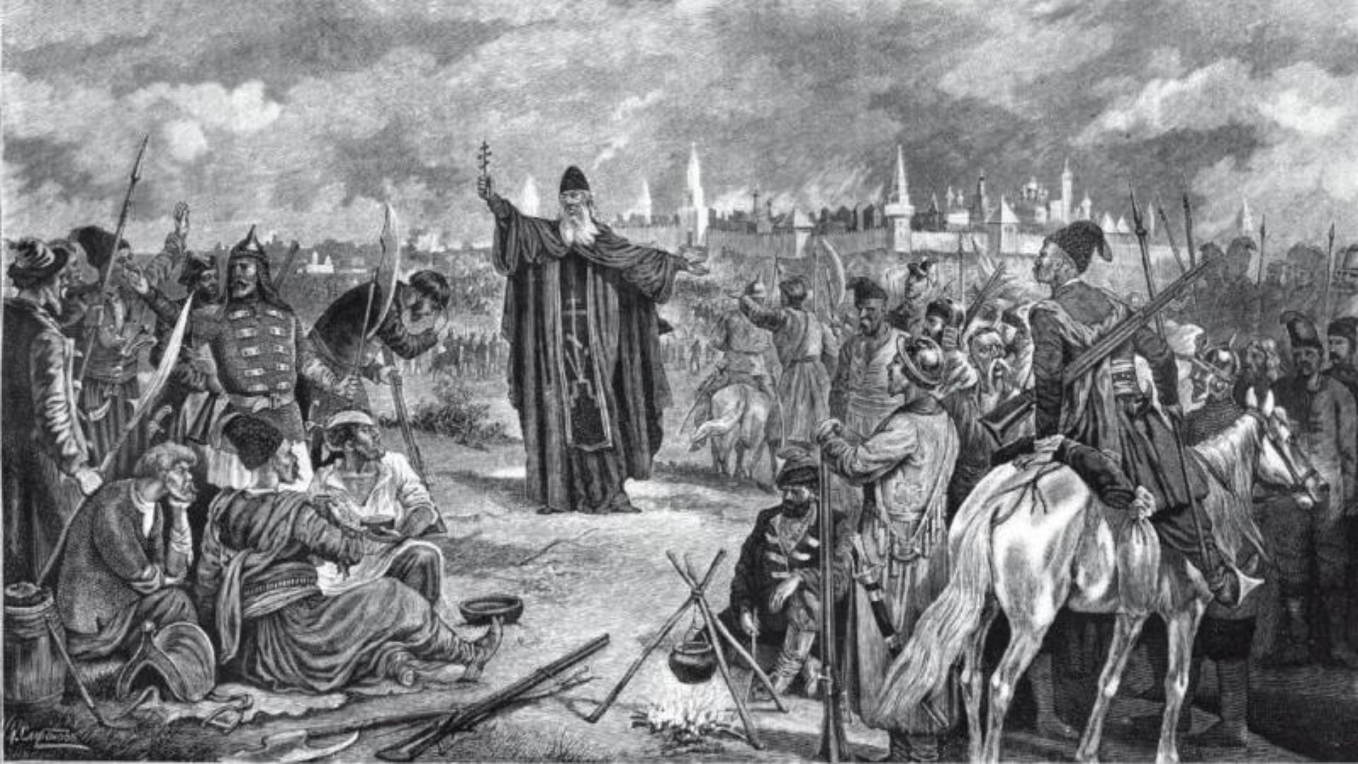 File:Kelar Avraamiy Palitsyn in the camp of Trubetskoy Cossacks near Moscow (August 24, 1612).jpg