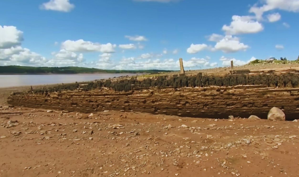 Century-old wooden ship buried at Nova Scotia beach