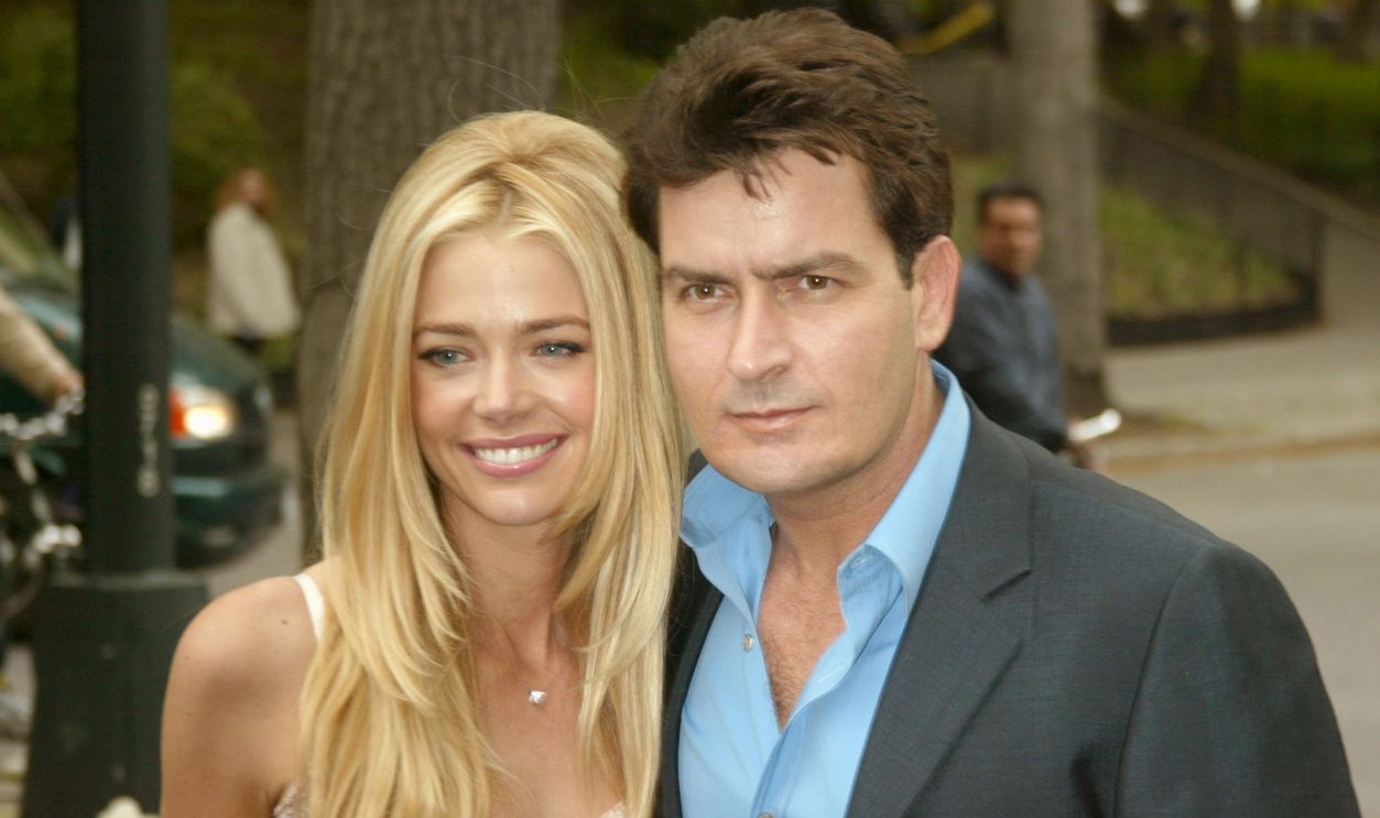 Denise Richards and Charlie Sheen during 2003-2004 CBS Upfront - After Party at Tavern on the Green in New York City, New York, United States.