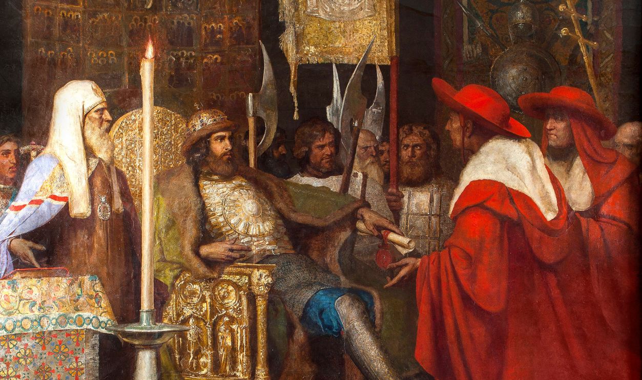 Alexander Nevsky Receiving Papal Legates. Found in the Collection of State History Museum, Moscow. 