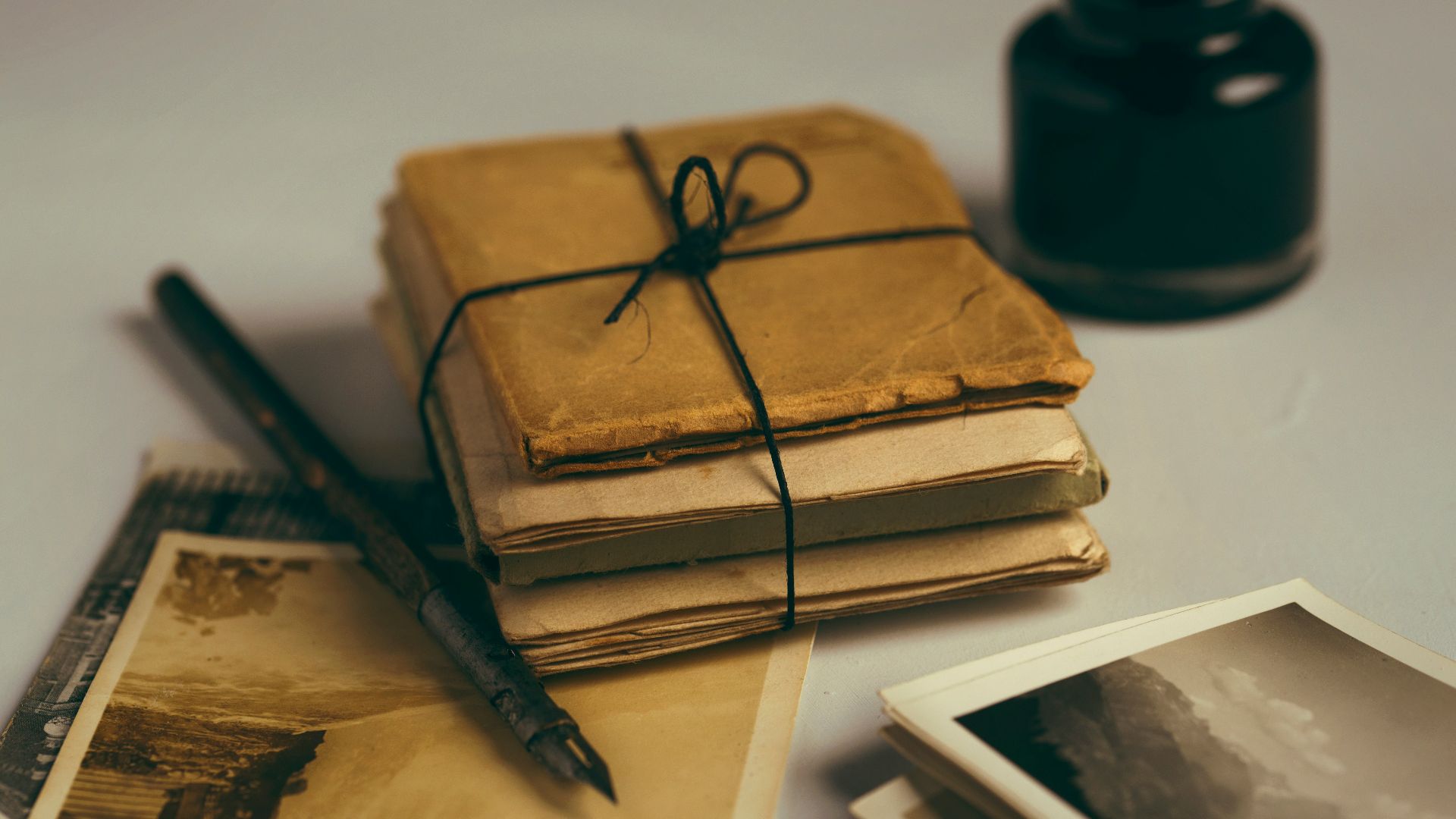 brown paper and black pen