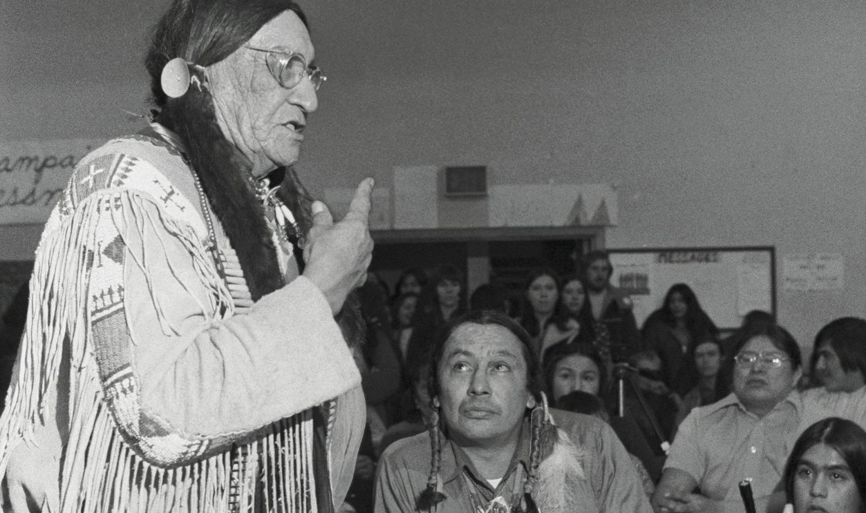 Russell Means Being Welcomed Back by Grandfather