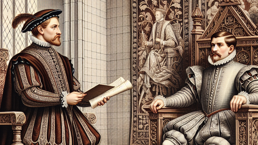 A Lord standing before a king