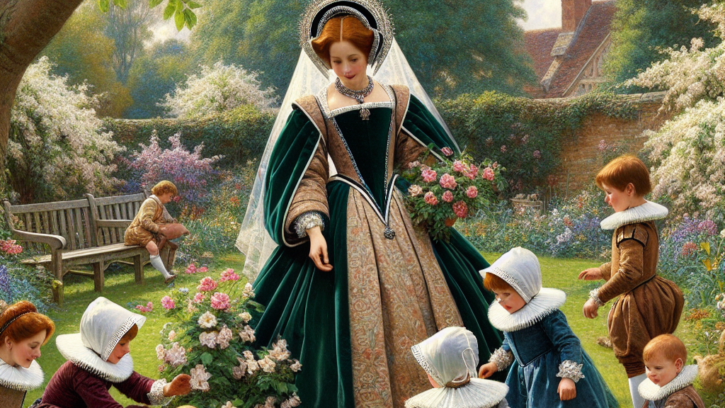 Noble lady with children