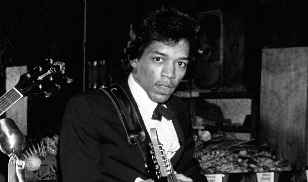 Gettyimages - 2175523790, Jimi Hendrix, May 1966 Jimi Hendrix playing as part of King Curtis's band at the Prelude Club in New York City on May 5, 1966.