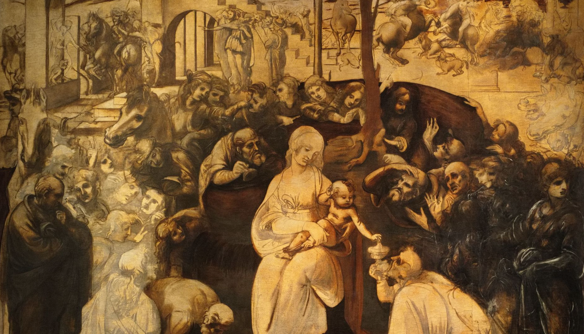 File:Leonardo da Vinci, Adoration, c1481, Uffizi.jpg