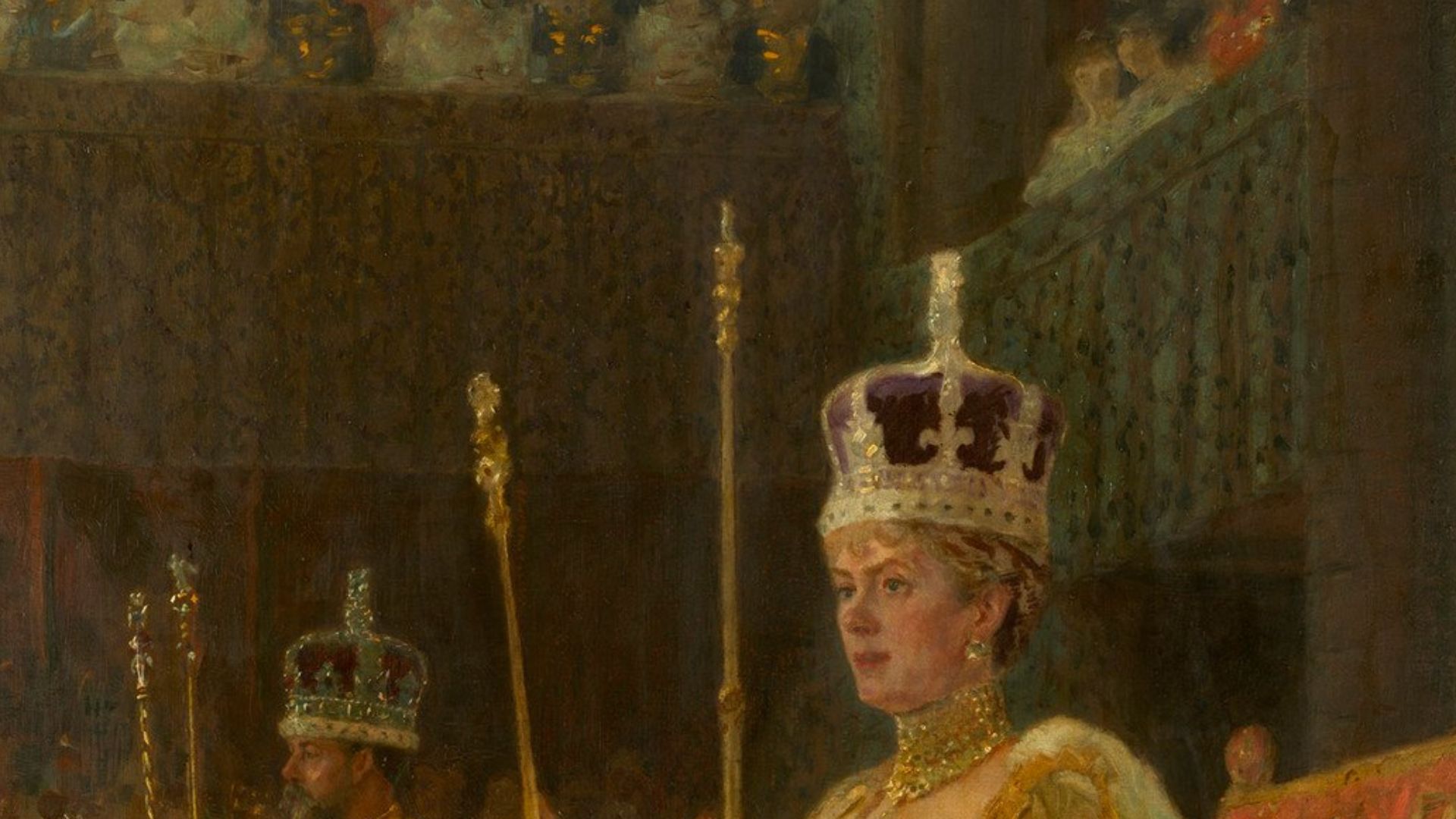 File:The Coronation of King George V; King George V and Queen Mary Enthroned.jpg