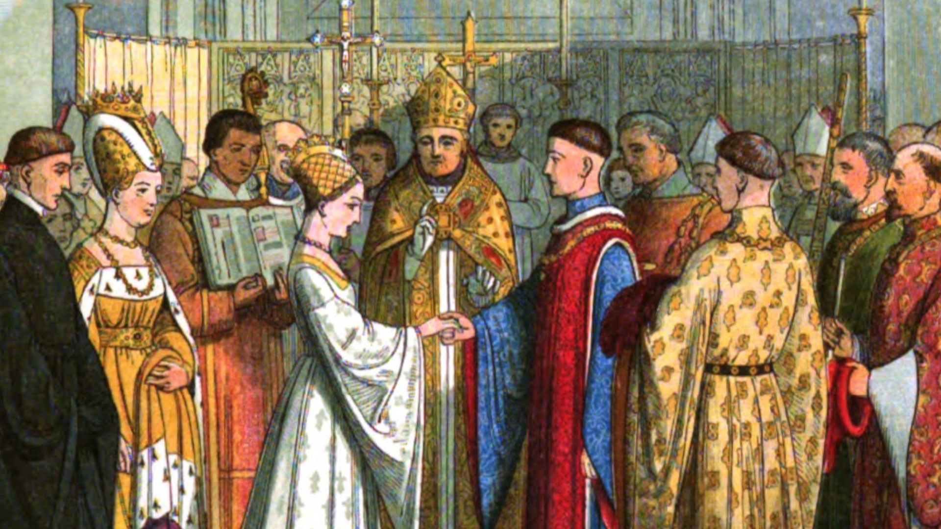 File:A Chronicle of England - Page 373 - Marriage of Henry V and Katherine of France.jpg